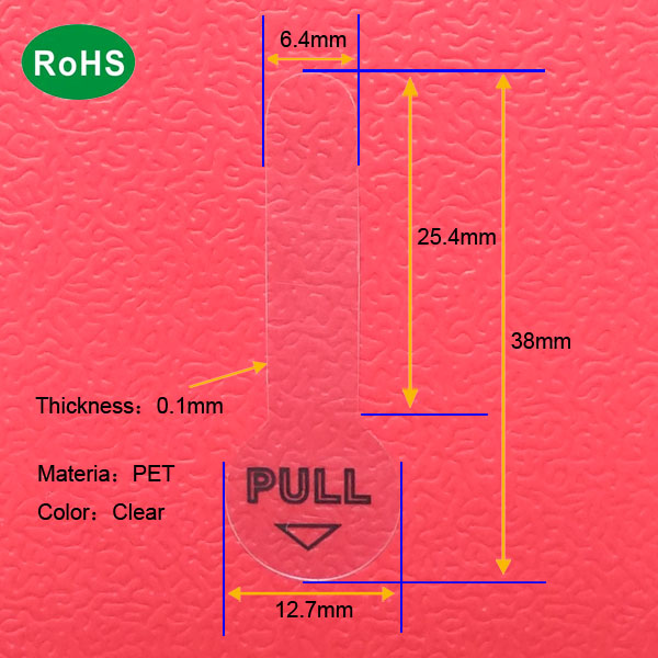 38mm CR927 PET isolation battery pull tab