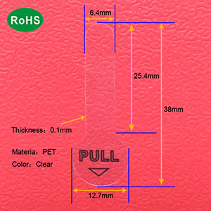 38mm CR927 PET isolation battery pull tab