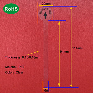 114mm long AA AAA PET isolation battery pull tab